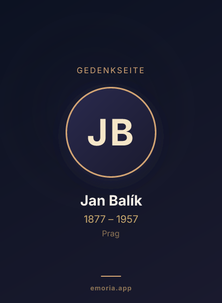 Gedenkportrait von Jan Balík