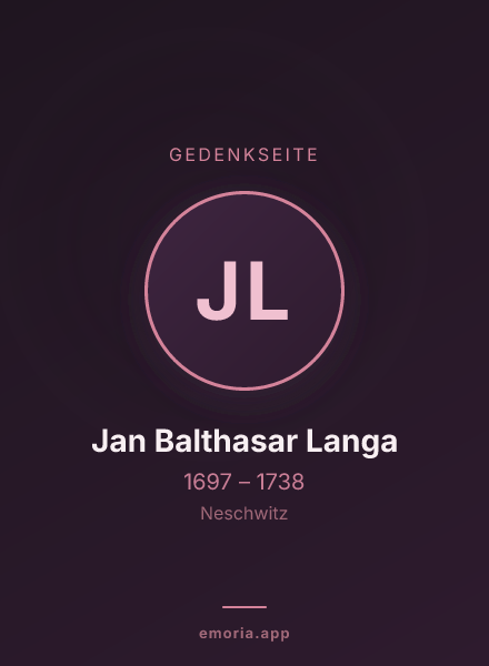 Gedenkportrait von Jan Balthasar Langa
