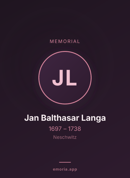 Memorial portrait of Jan Balthasar Langa