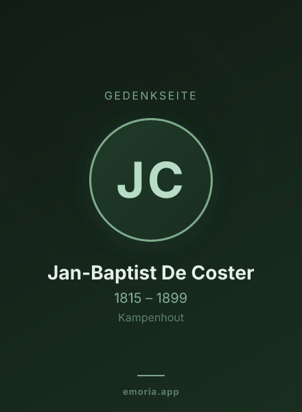 Gedenkportrait von Jan-Baptist De Coster