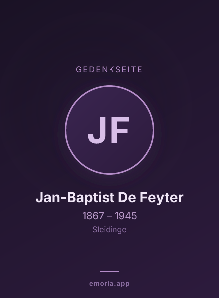 Gedenkportrait von Jan-Baptist De Feyter