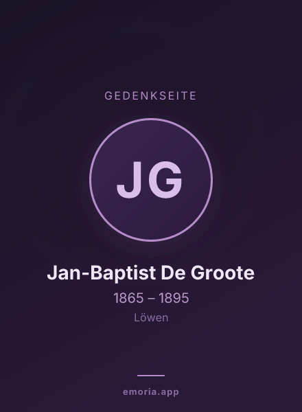 Gedenkportrait von Jan-Baptist De Groote
