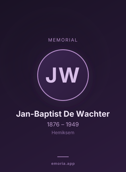 Memorial portrait of Jan-Baptist De Wachter