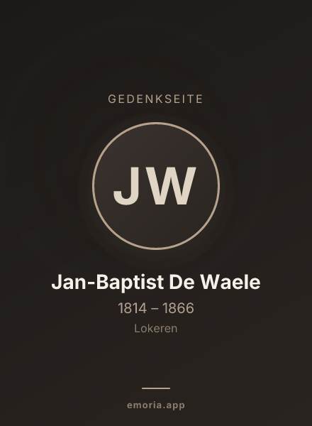 Gedenkportrait von Jan-Baptist De Waele