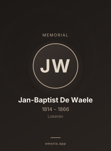 Memorial portrait of Jan-Baptist De Waele