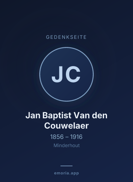 Gedenkportrait von Jan Baptist Van den Couwelaer