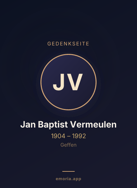 Gedenkportrait von Jan Baptist Vermeulen
