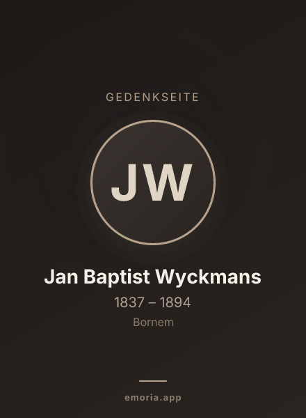 Gedenkportrait von Jan Baptist Wyckmans