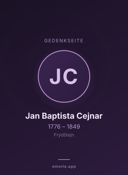 Gedenkportrait von Jan Baptista Cejnar