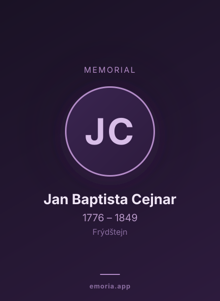 Memorial portrait of Jan Baptista Cejnar