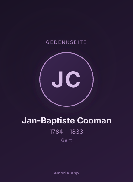 Gedenkportrait von Jan-Baptiste Cooman