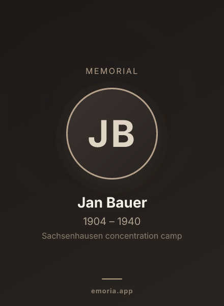 Memorial portrait of Jan Bauer