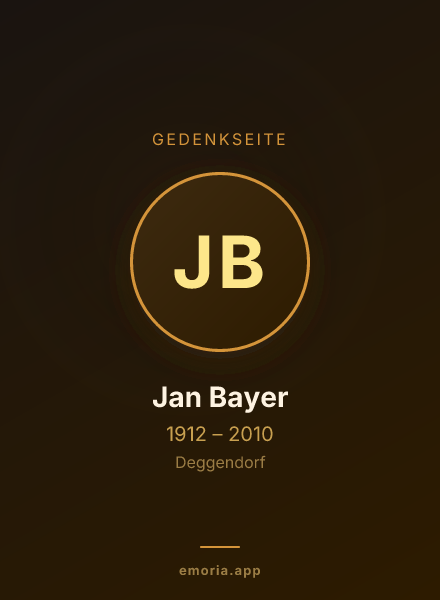 Gedenkportrait von Jan Bayer