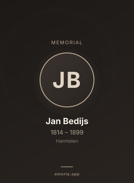 Memorial portrait of Jan Bedijs
