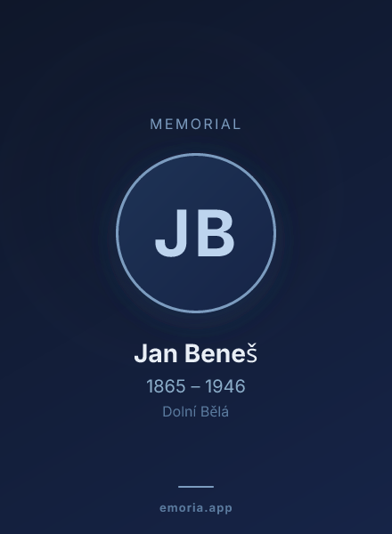 Memorial portrait of Jan Beneš