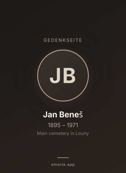 Gedenkportrait von Jan Beneš