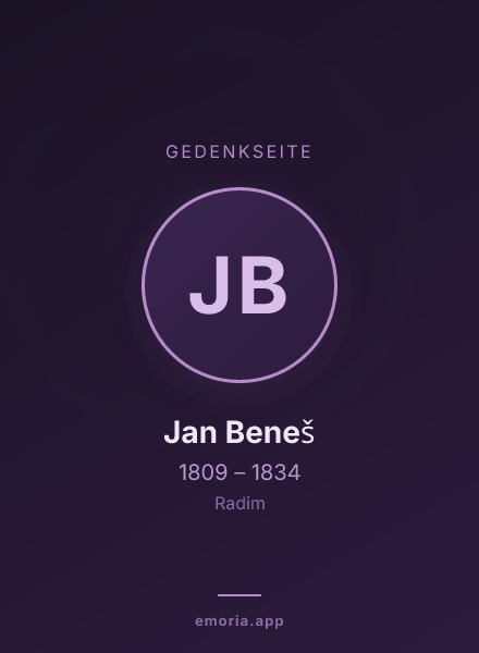 Gedenkportrait von Jan Beneš