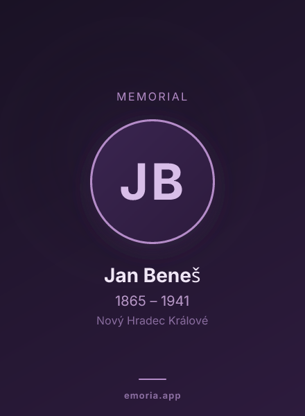 Memorial portrait of Jan Beneš
