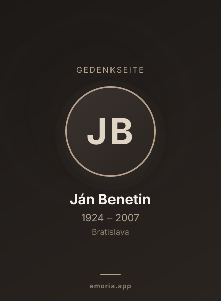 Gedenkportrait von Ján Benetin