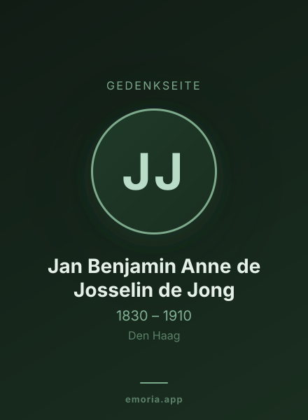 Gedenkportrait von Jan Benjamin Anne de Josselin de Jong