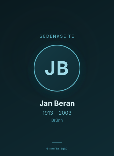 Gedenkportrait von Jan Beran
