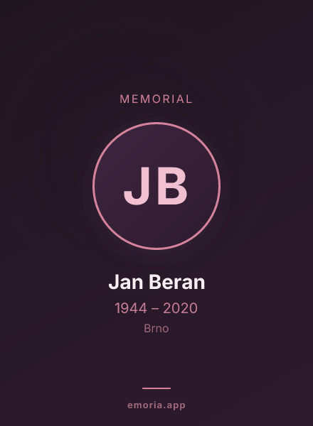 Memorial portrait of Jan Beran
