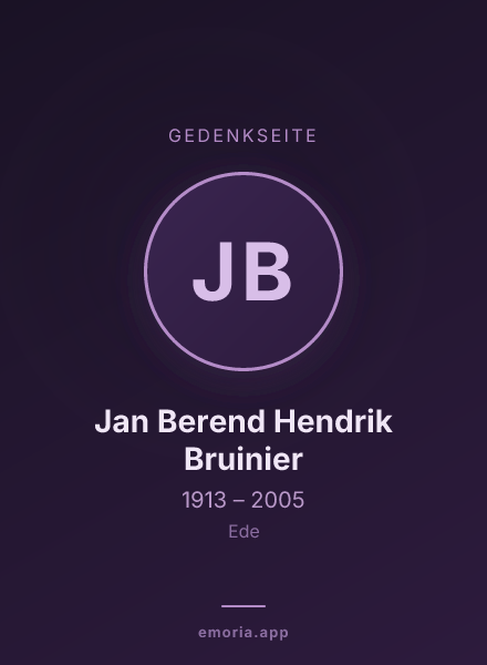 Gedenkportrait von Jan Berend Hendrik Bruinier