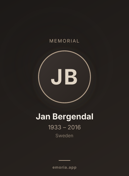 Memorial portrait of Jan Bergendal
