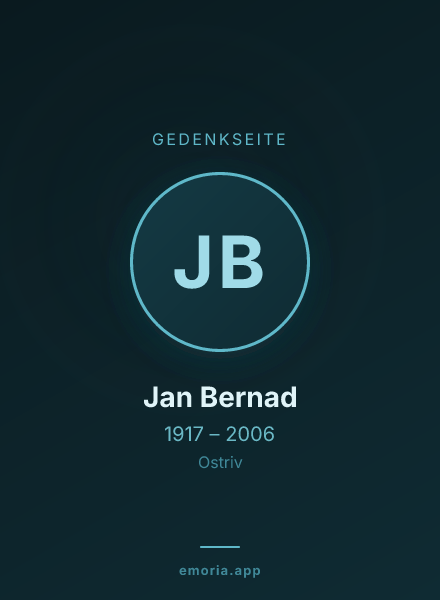 Gedenkportrait von Jan Bernad
