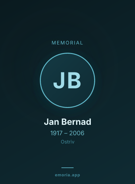 Memorial portrait of Jan Bernad