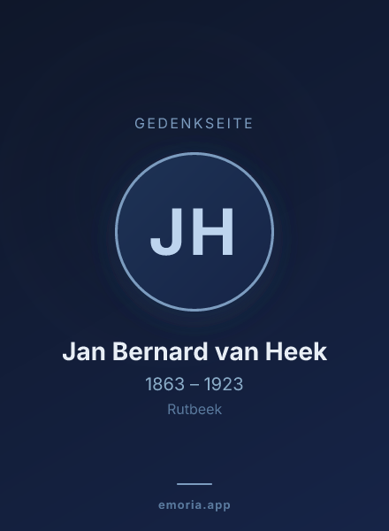 Gedenkportrait von Jan Bernard van Heek