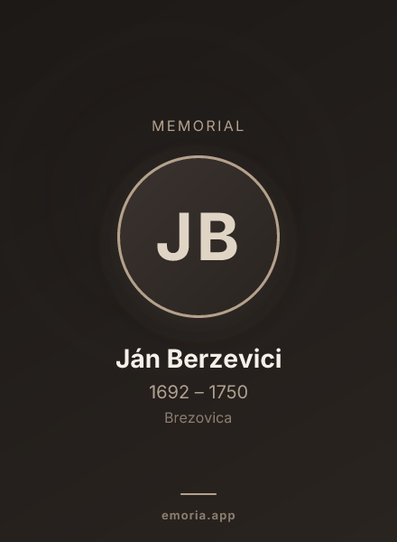 Memorial portrait of Ján Berzevici