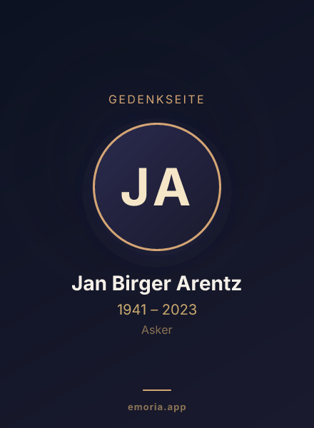 Gedenkportrait von Jan Birger Arentz