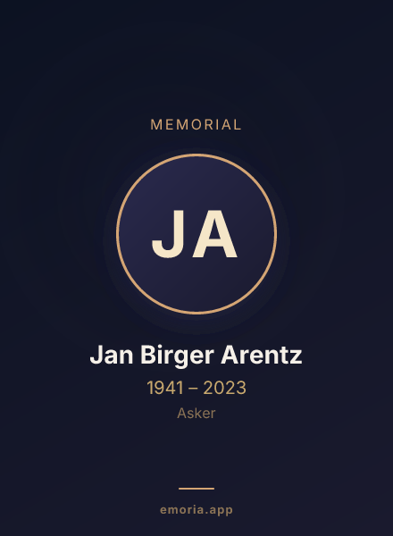 Memorial portrait of Jan Birger Arentz