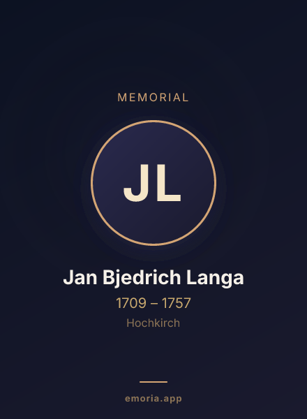 Memorial portrait of Jan Bjedrich Langa