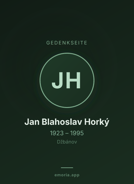 Gedenkportrait von Jan Blahoslav Horký