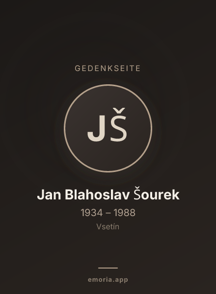 Gedenkportrait von Jan Blahoslav Šourek