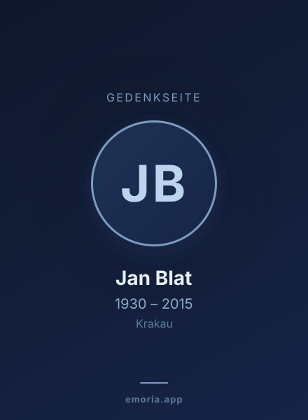 Gedenkportrait von Jan Blat