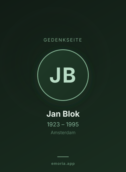Gedenkportrait von Jan Blok