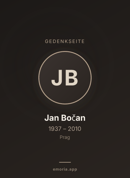 Gedenkportrait von Jan Bočan