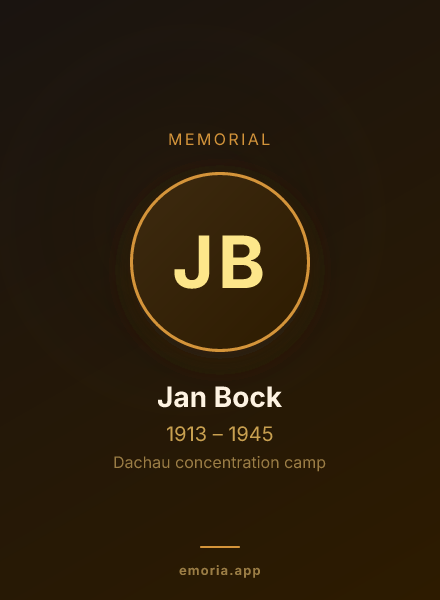 Memorial portrait of Jan Bock