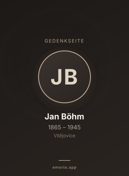 Gedenkportrait von Jan Böhm