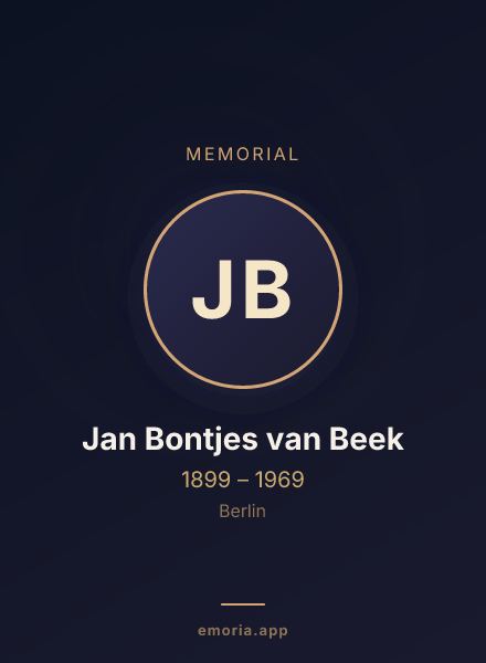 Memorial portrait of Jan Bontjes van Beek
