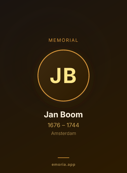Memorial portrait of Jan Boom