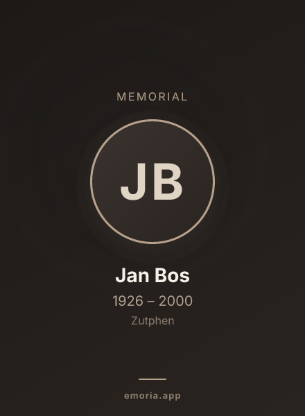 Memorial portrait of Jan Bos