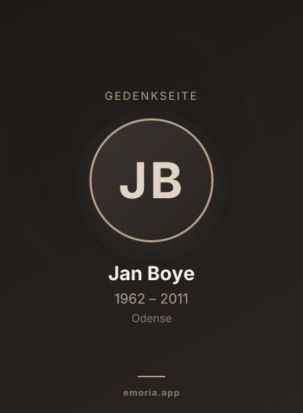 Gedenkportrait von Jan Boye