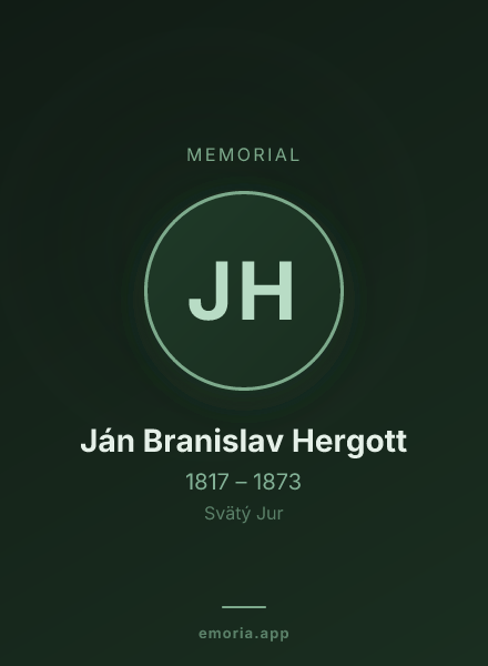 Memorial portrait of Ján Branislav Hergott