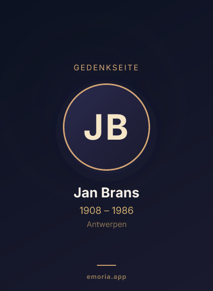 Gedenkportrait von Jan Brans