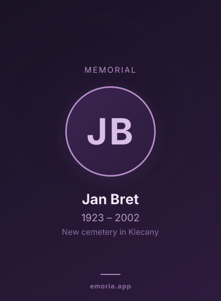 Memorial portrait of Jan Bret