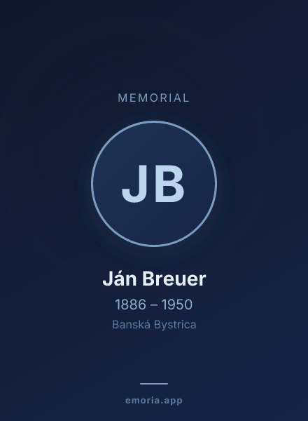 Memorial portrait of Ján Breuer